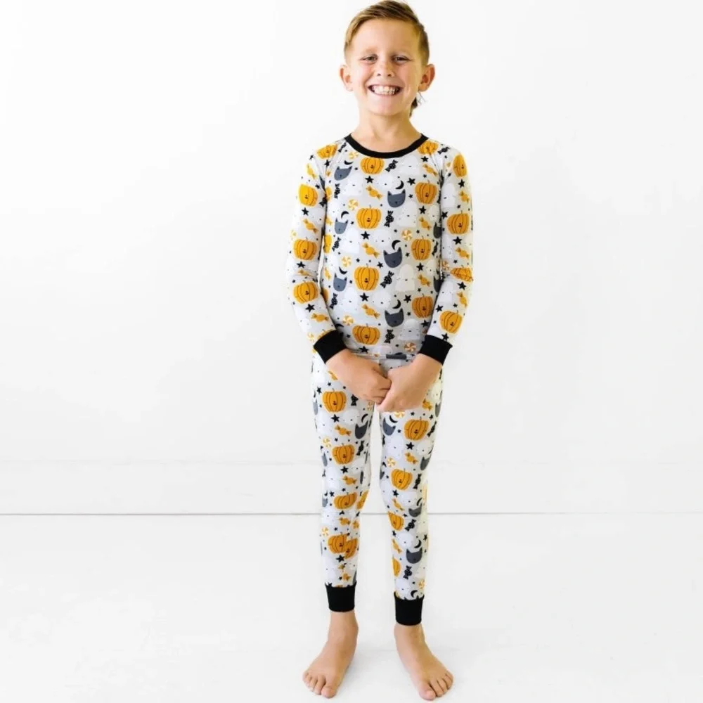 Little Sleepies Boo crew Halloween two piece bamboo viscose pajama set